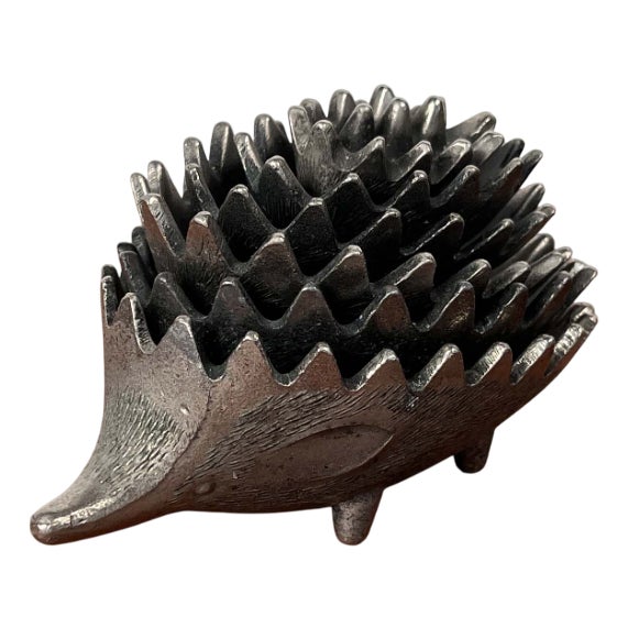 Mid-Century Metal Hedgehog Stacking Ashtray from the Ussr, 1960s, Set of 6 For Sale