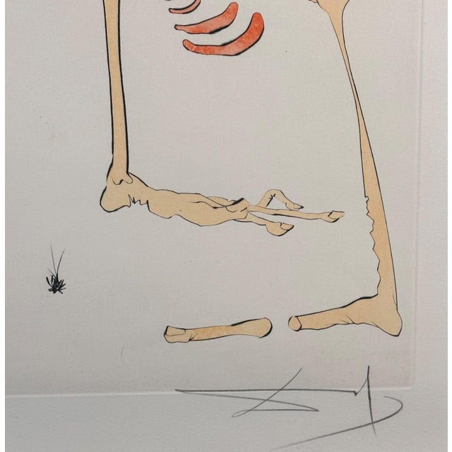 Surrealism 1970s Dali Visions De Quevedo Paysage Avec Squelette Landscape W/ Skeleton H/Sig Num For Sale - Image 3 of 6