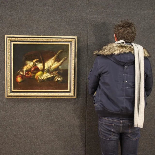 Still Life, Oil on Canvas, 20th-Century For Sale - Image 3 of 13