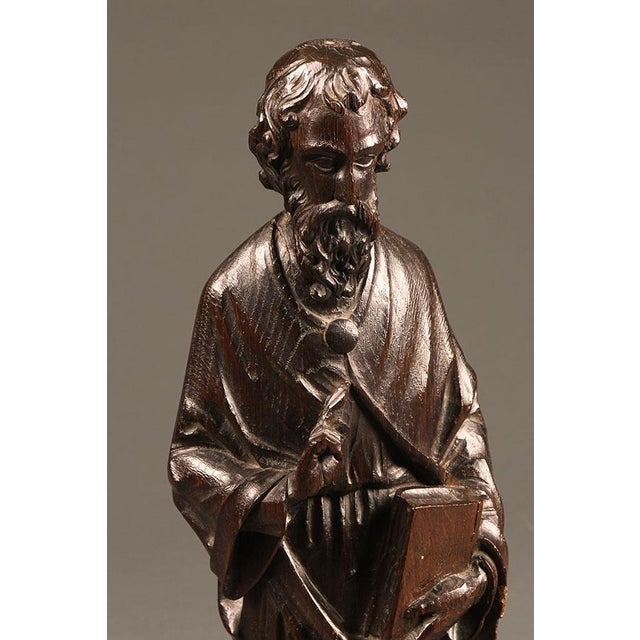 French Antique Hand Carved Statue of St. Matthew, Circa 1780 For Sale - Image 3 of 3