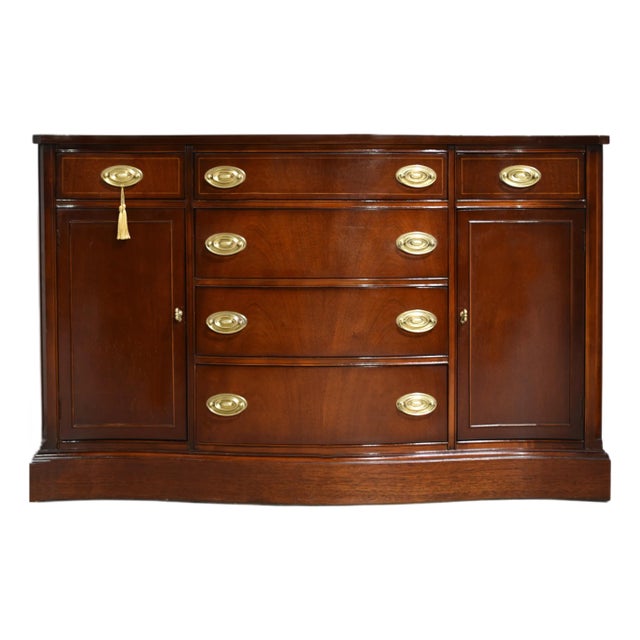 Mid-Century Federal Style Serpentine Buffet by Bassett Furniture For Sale