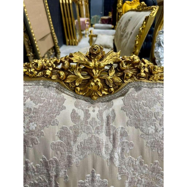 Baroque Sofa in Beige and Ivory With Hand-Applied Gold Leaf For Sale - Image 13 of 13
