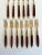 Brutalist Vintage Thailand Rosewood Appetizer Utensil Set - Set of 15 For Sale - Image 3 of 6