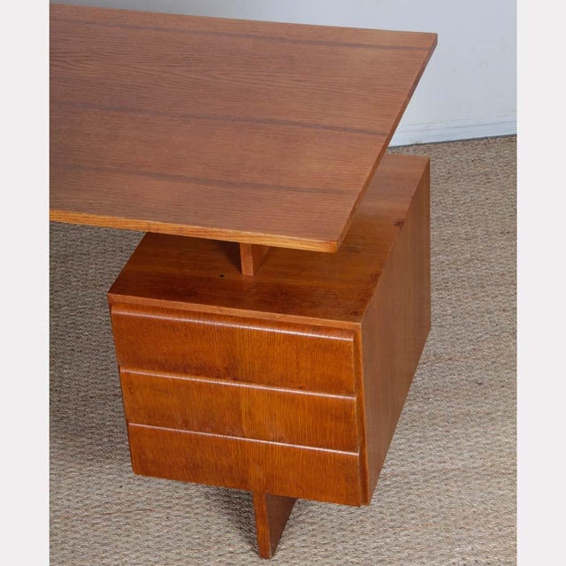 Vintage Wooden Desk by Bohumil Landsman, 1970 For Sale - Image 3 of 7