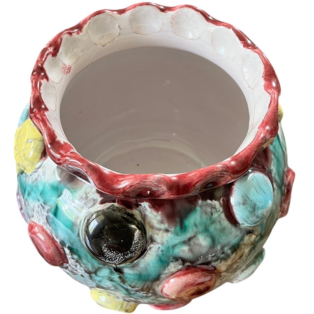 1960s Italian Modernist Cabochon Jeweled Art Pottery Vase, Attributed to Fratelli Fanciullacci For Sale In Jacksonville, FL - Image 6 of 11