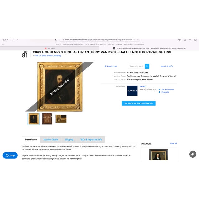 British 17th Century Oil Painting Portrait of Royal Monarch King Charles 1st Wearing Armour For Sale - Image 12 of 13