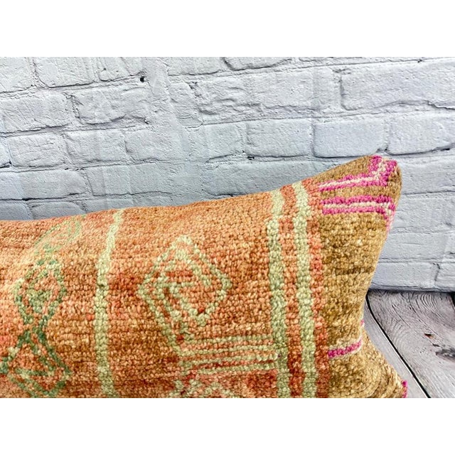 Turkish 14 x 35 Lumbar Rug Pillow Turkish Radiance Turkish Pillow Cushion Cover For Sale - Image 3 of 4