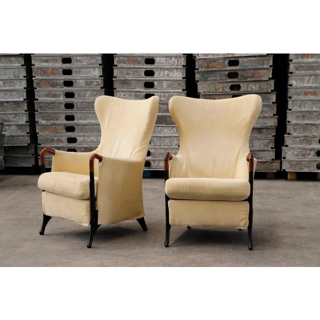 Beige Set of Wing Armchairs by Umberto Asnago for Giorgetti For Sale - Image 8 of 8