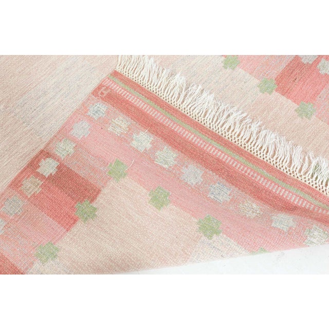 Vintage Swedish Flat-Weave Rug by Agda Österberg, circa 1950s Size: 5'5" × 7'8" (165 × 233 cm) This captivating vintage...