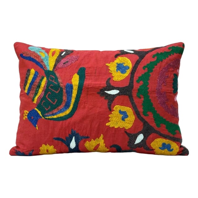 Garden Floral Suzani Pillow Cover 19'' X 24'' For Sale