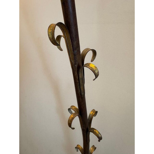 Metal Vintage Elegant Double Long Wall Sconce With Honey Colored Murano Glass Diffuser For Sale - Image 7 of 8