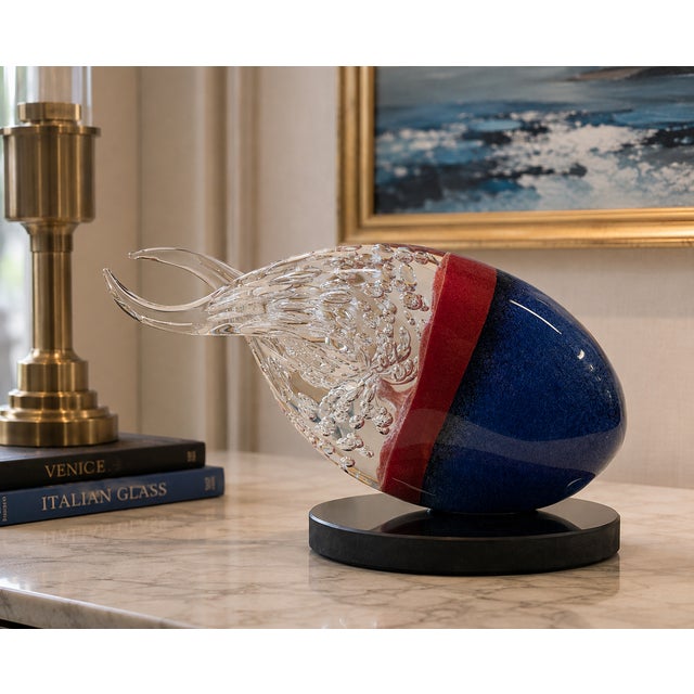 A monumental and visually arresting Murano art glass sculpture by Venetian master Stefano Toso, titled Cometa, hand-blown,...