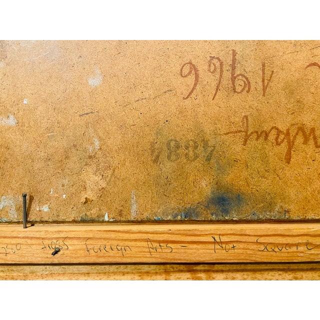 Wood 1960s Ivo Soukup Architectural Expressionist Signed Oil on Board For Sale - Image 7 of 13