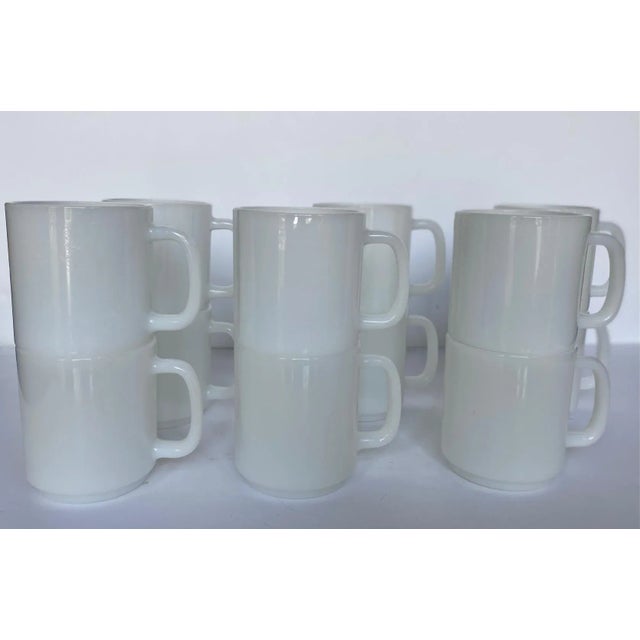 Vintage 1970s Glasbake White Coffee Cups - Set of 6 For Sale - Image 9 of 11