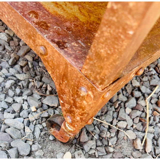Burnt Umber Industrial, Rustic Metal Coffee Table For Sale - Image 8 of 17