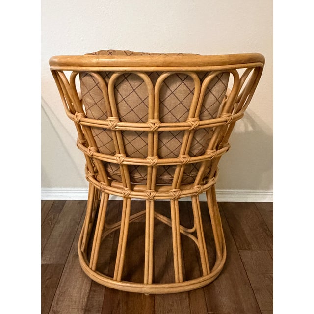 Designer Vintage Brown Jordan Rattan Dining Set W/ Double Pedestal Table, 4 Chairs, Glass Top For Sale - Image 10 of 18