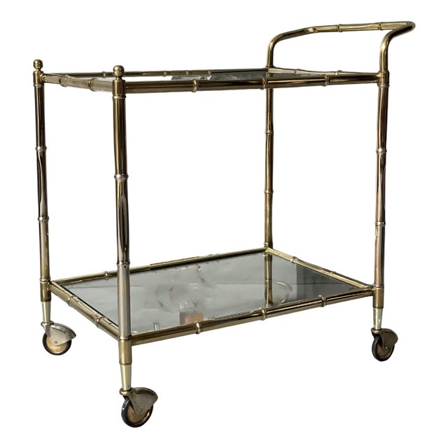 Vintage Golden Bar Cart For Sale