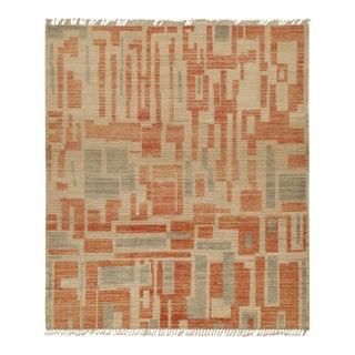 Rug & Kilim’s Modern Rug with Beige-brown Geometric Patterns - 6x9 For Sale