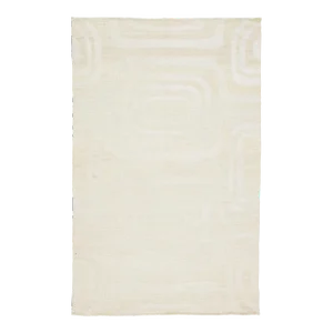 Modern Dhurrie Natural Jute & Wool Rug Handmade in Ivory