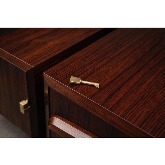 Brazilian Modern Rosewood Credenza With Brass Details by Jean Gillon, Brazil, 1960s For Sale - Image 14 of 14