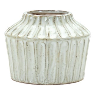 Rustic Carved Clay Vase 5"H For Sale