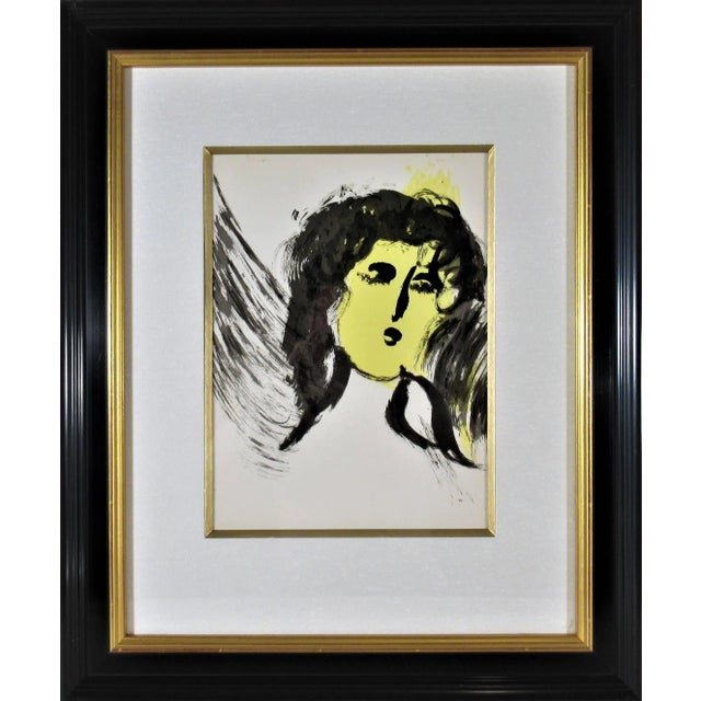 Marc Chagall, "The Angel" from "The Bible" original color lithograph., 1956 For Sale
