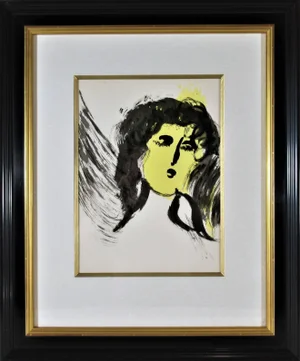 Marc Chagall, "The Angel" from "The Bible" original color lithograph., 1956