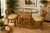 Vintage Honeymoon Coastal Bamboo & Rattan Oval Glass Dining Set With Two Chairs For Sale - Image 9 of 10
