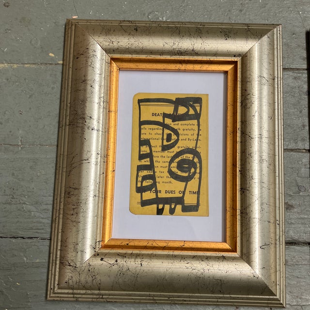 Contemporary original set of two Wayne Cunningham abstract marker drawings. Signed and framed. Measure approximately...