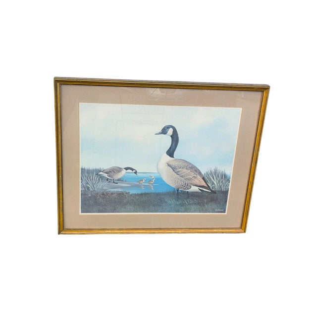 This beautiful decorative painting of a goose family is a small, one-of-a-kind piece created in ultra contemporary style...