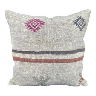 Turkish Hemp Pillow Cushion Natural Beige Red Pillow Cushion Cover 24x24 For Sale