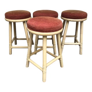 Vintage McGuire Counter Bar Stools Set/4 For Sale