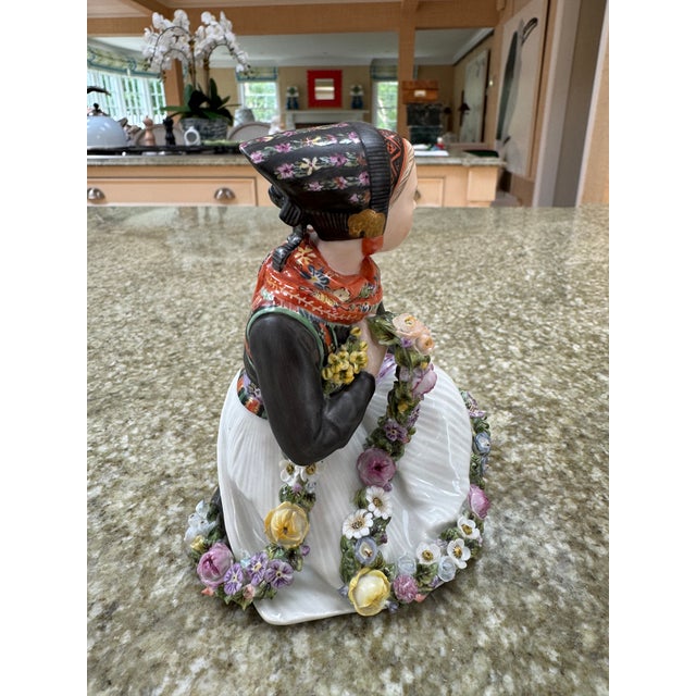 Traditional Pair of Early 1900s Royal Copenhagen Carl Martin-Henson Figurines of a Boy and Girl For Sale - Image 3 of 11