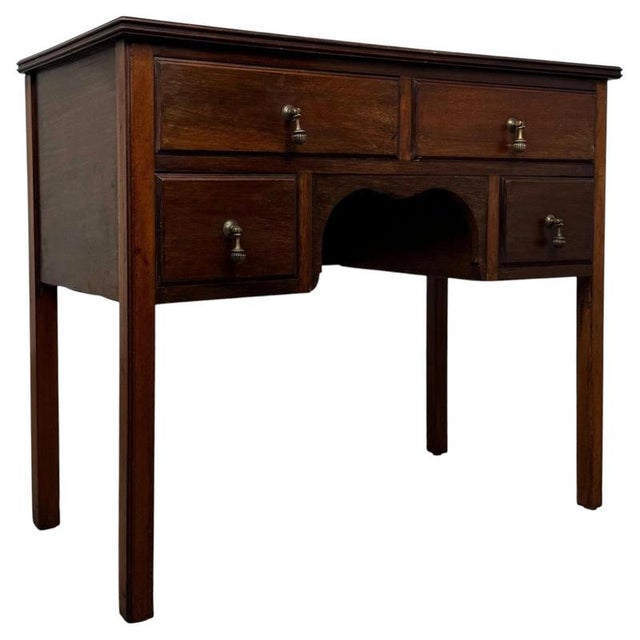19th Century Antique Early 20th Century English Edwardian Mahogany Writing Table, 1890s For Sale - Image 5 of 12