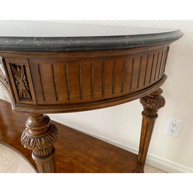 Vintage Drexel Heritage "Talavera" Collection Demilune Serrano Console Table Excellent Condtion For Sale - Image 10 of 15