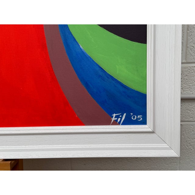 Large Contemporary Abstract Art "Cosmic Rainbow" on Canvas by British Artist, 2005 For Sale - Image 6 of 14