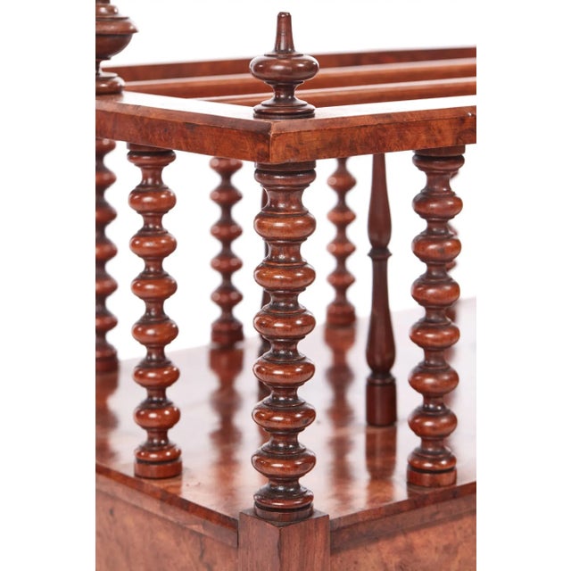Large Antique Victorian Burr Walnut Magazine Rack For Sale - Image 6 of 9