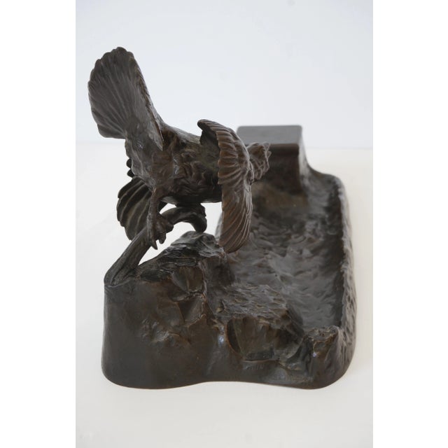 19th Century Bronze Austrian Pen Rest Inkwell Ink Set For Sale - Image 9 of 13