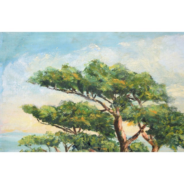 1940s Monterey Cypress - Carmel by the Sea California Seascape in Oil on Canvas by E Holton For Sale - Image 5 of 8