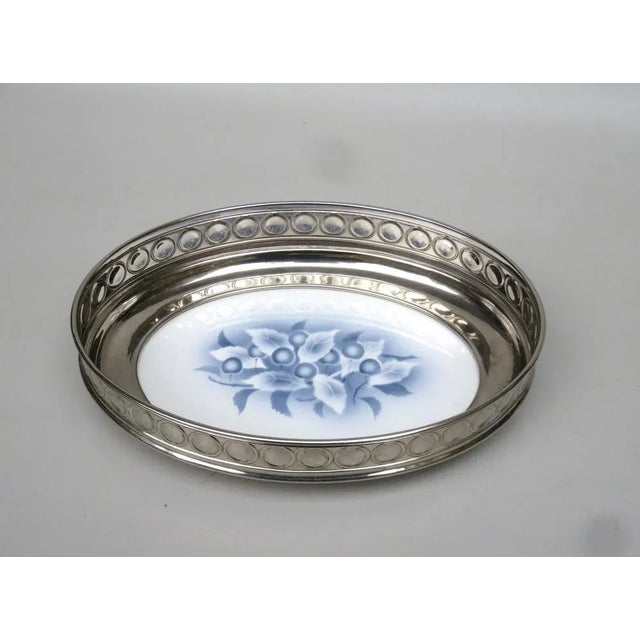 Art Nouveau Ceramic Chrome Plated Fruit Bowl, 1890s For Sale - Image 3 of 11