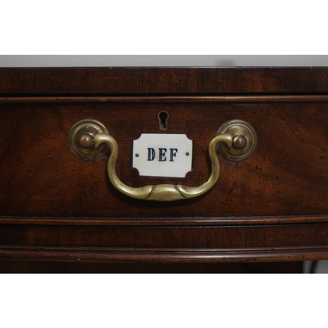 English Style Large Mahogany Round Leather Top Rent Table For Sale - Image 11 of 18