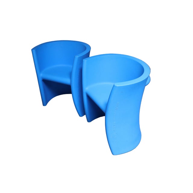 Children's Pair of Me Too Magis Trioli Electric Blue Children's Play Chairs by Eero Aarnio For Sale - Image 3 of 8