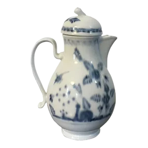 Antique 18th Century Vienna Porcelain Milk Jug and Cover in Chinese Blue & White