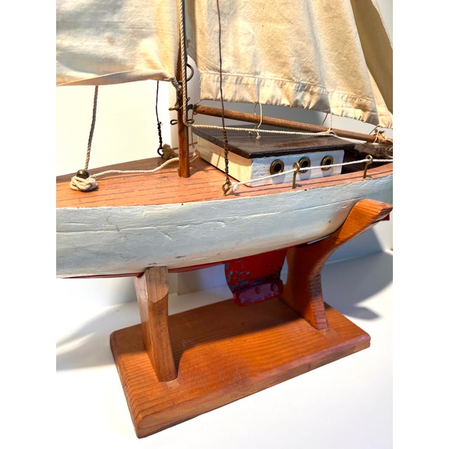 Vintage Wooden Sailboat Model For Sale In Minneapolis - Image 6 of 6