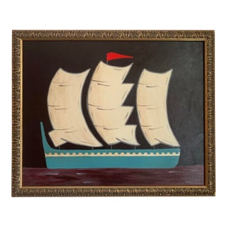 Contemporary Impressionist Style Seascape Painting on Canvas, Framed For Sale