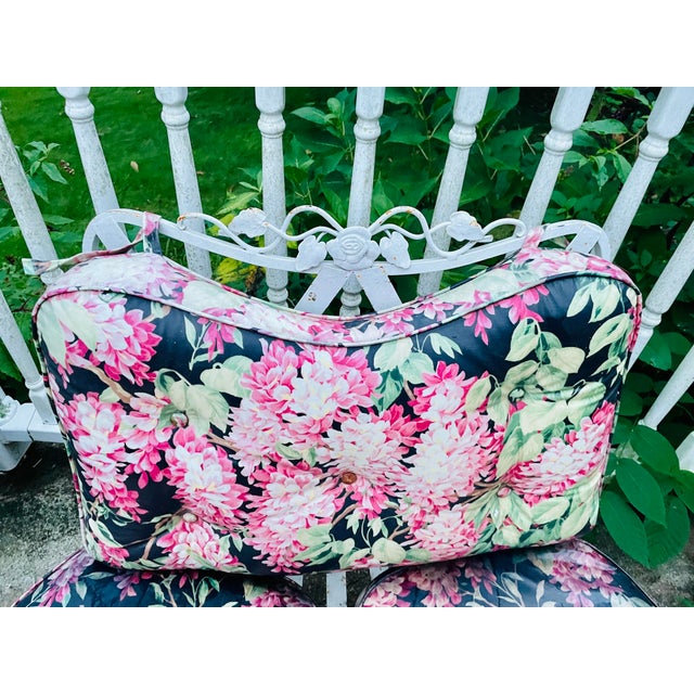 Vintage Woodard Wrought Iron Outdoor Patio Furniture Sectional Piece For Sale - Image 9 of 11