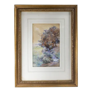 19th Century French Impressionist Watercolor Landscape Painting by American Thomas Gilbert White