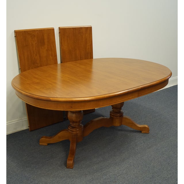 High End Solid Hard Rock Maple Colonial Style 102" Oval Double Pedestal