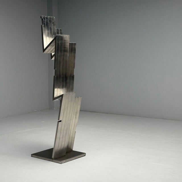 1970s Salvatore Messina, Italian Mid-Century Modern, Abstract Sculpture, Steel, 1970s For Sale - Image 5 of 12