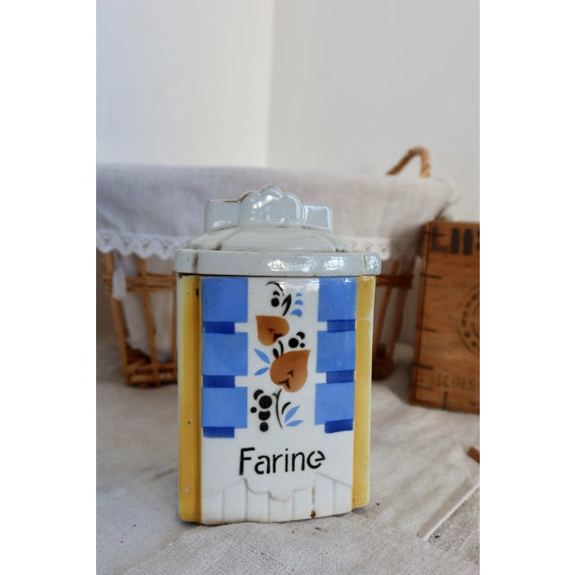 1950s Vintage Cottage Core Porcelain and Earthenware Spice Jars, 1950s, Set of 5 For Sale - Image 5 of 10